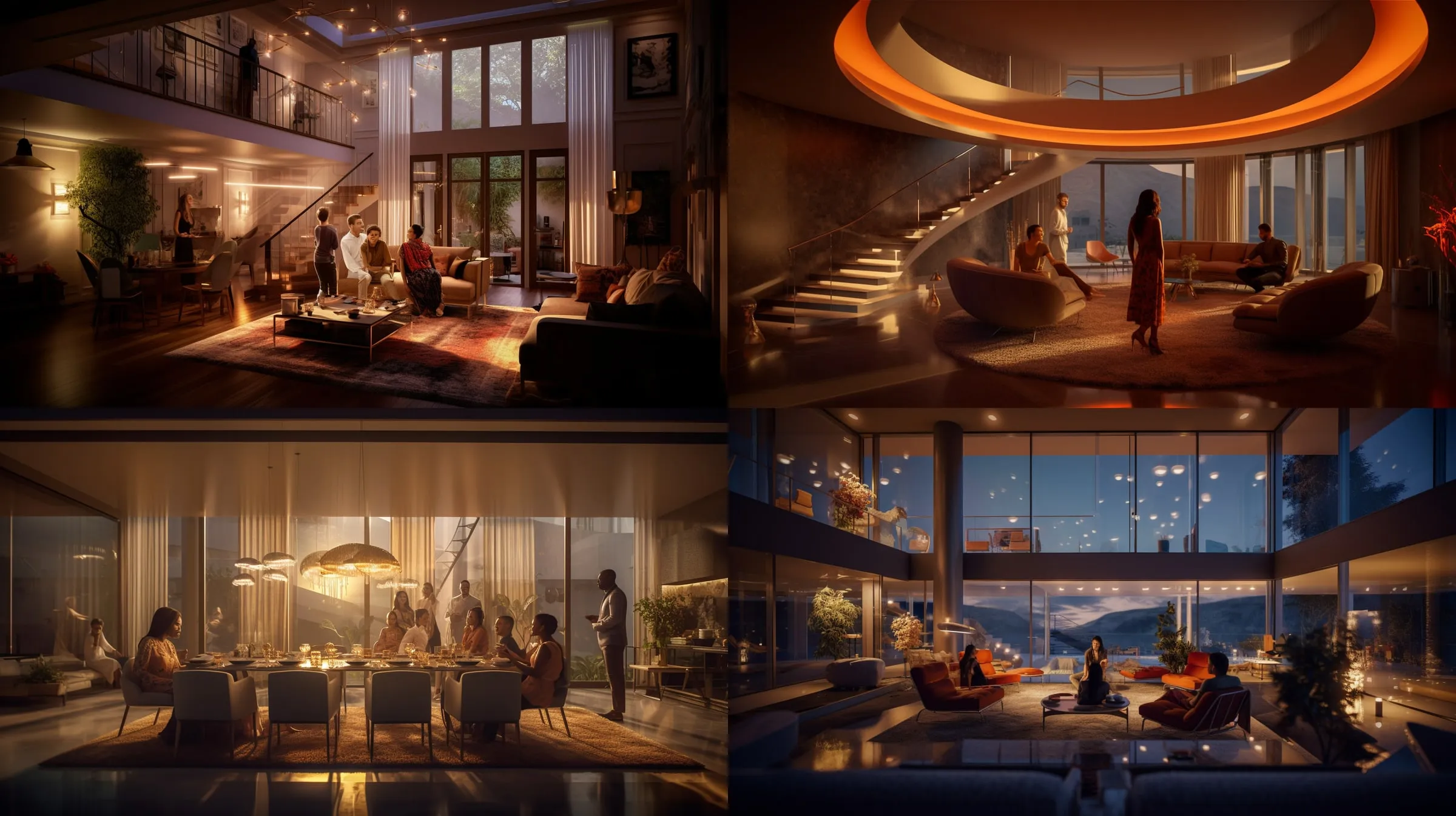 AI mockup: TV room with a recessed light cove and a large wall TV