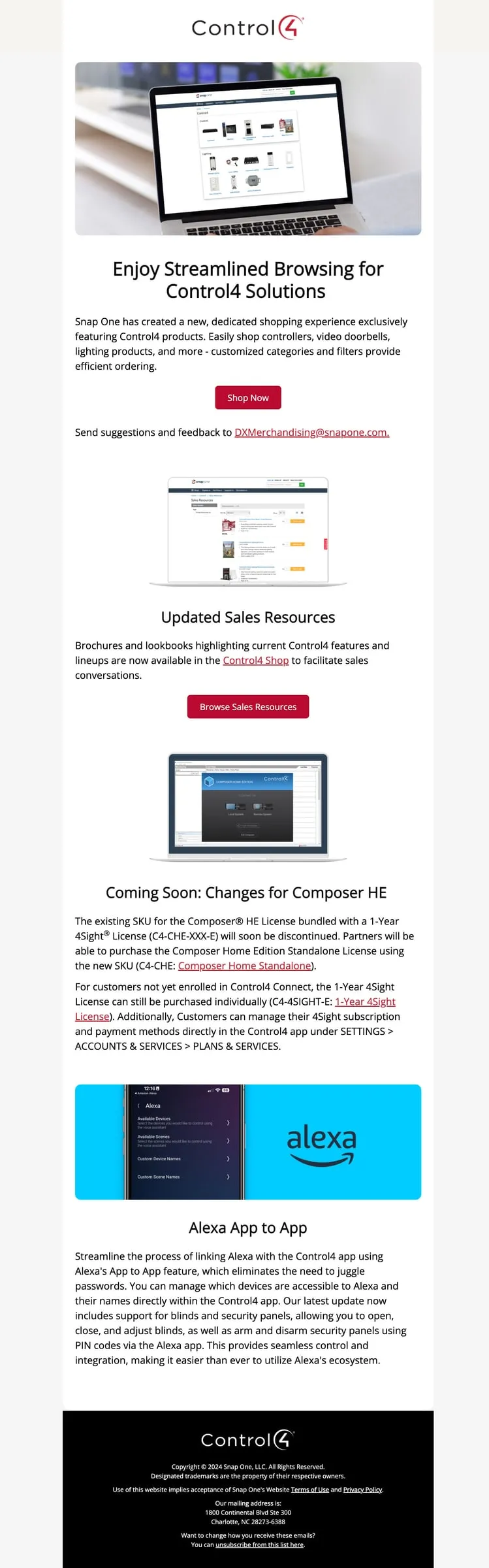 Promotional email with a stack of product offers
