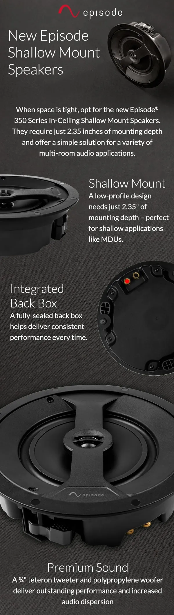 Episode email introducing stealth-mount speakers