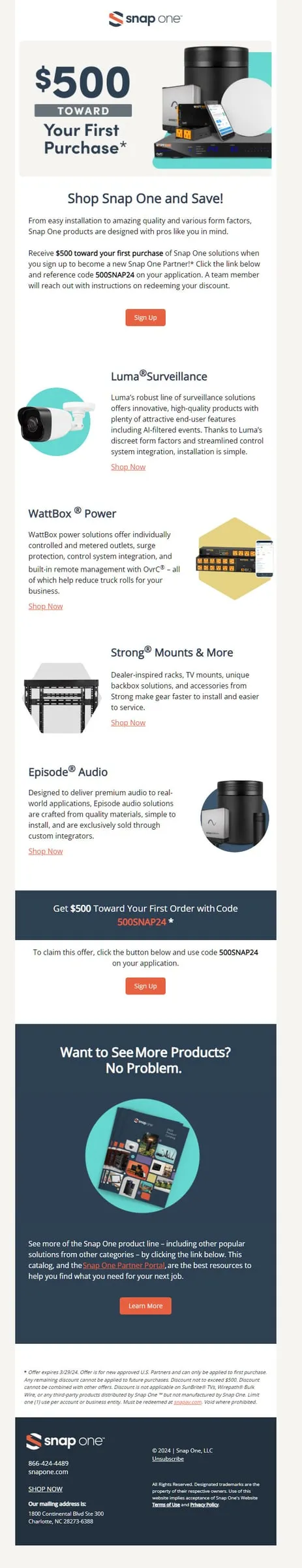 Promotional email offering $600 off a product bundle (2 of 5)