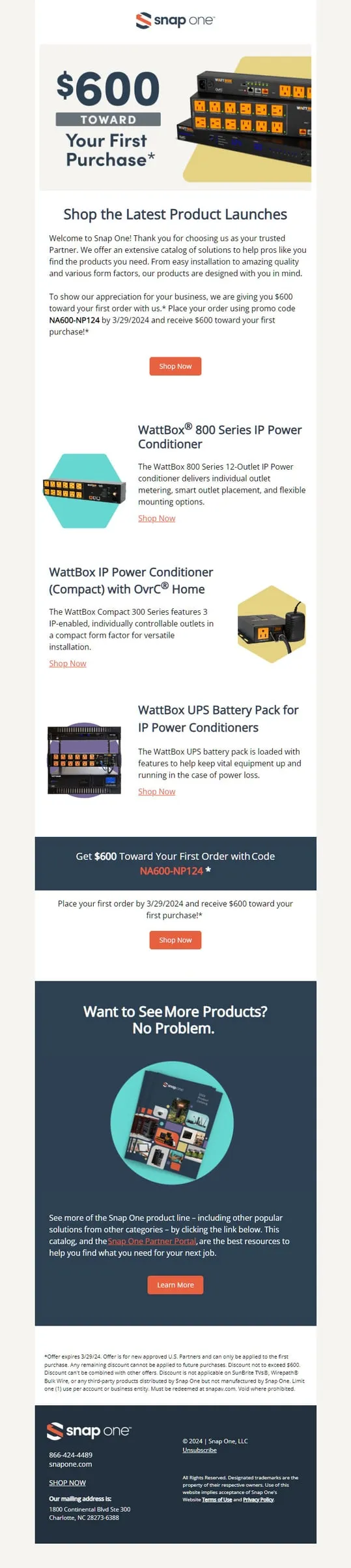 Promotional email offering $600 off a product bundle (3 of 5)