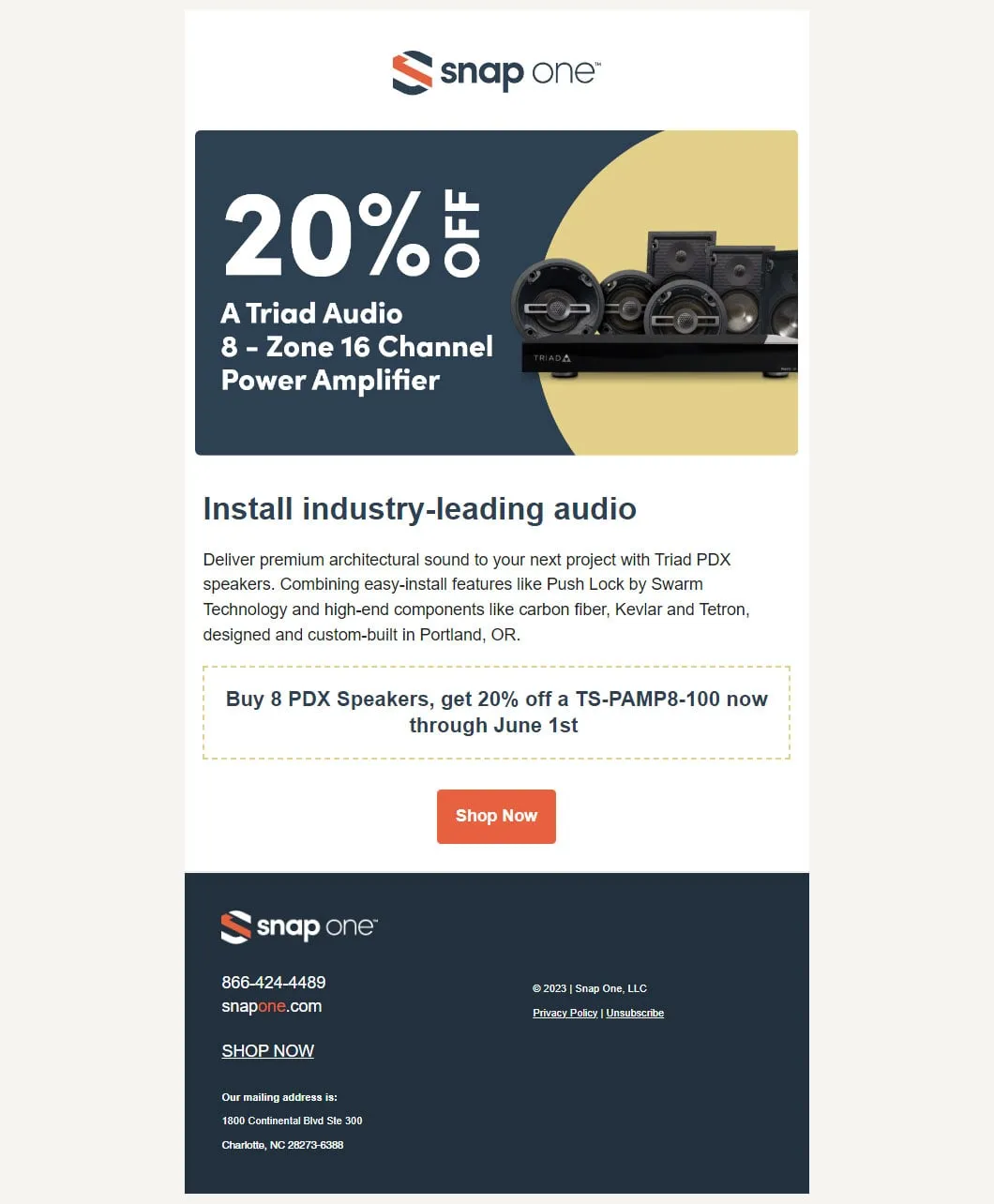 Promotional email: 20% off Triad audio and amplifiers (2 of 2)