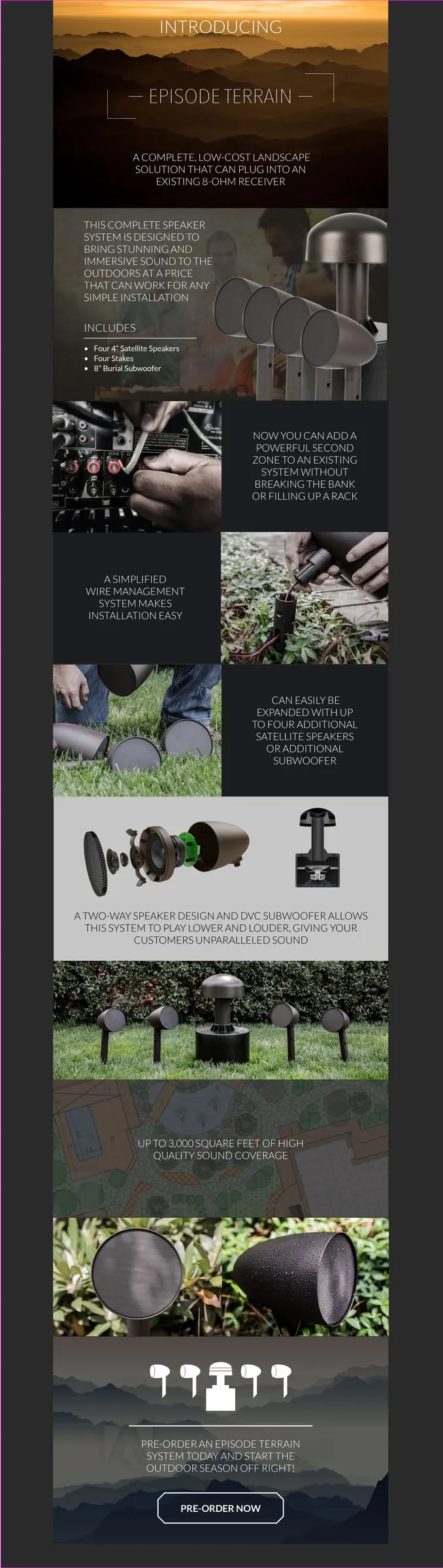 Dark email with outdoor product photography