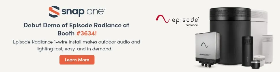 InfoComm 2023 web banner: "Debut demo of Episode Radiance at Booth 3634"