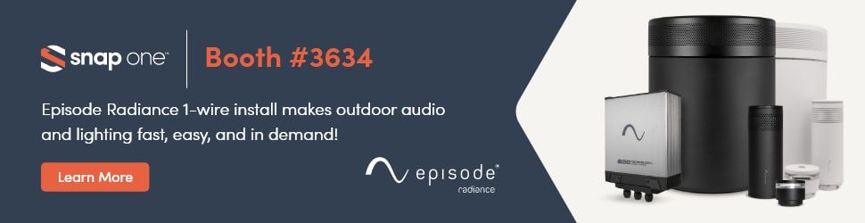 InfoComm 2023 web banner for Episode Radiance with booth number