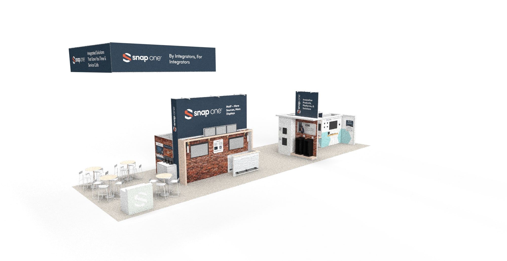 3D rendering of the InfoComm 2024 booth layout