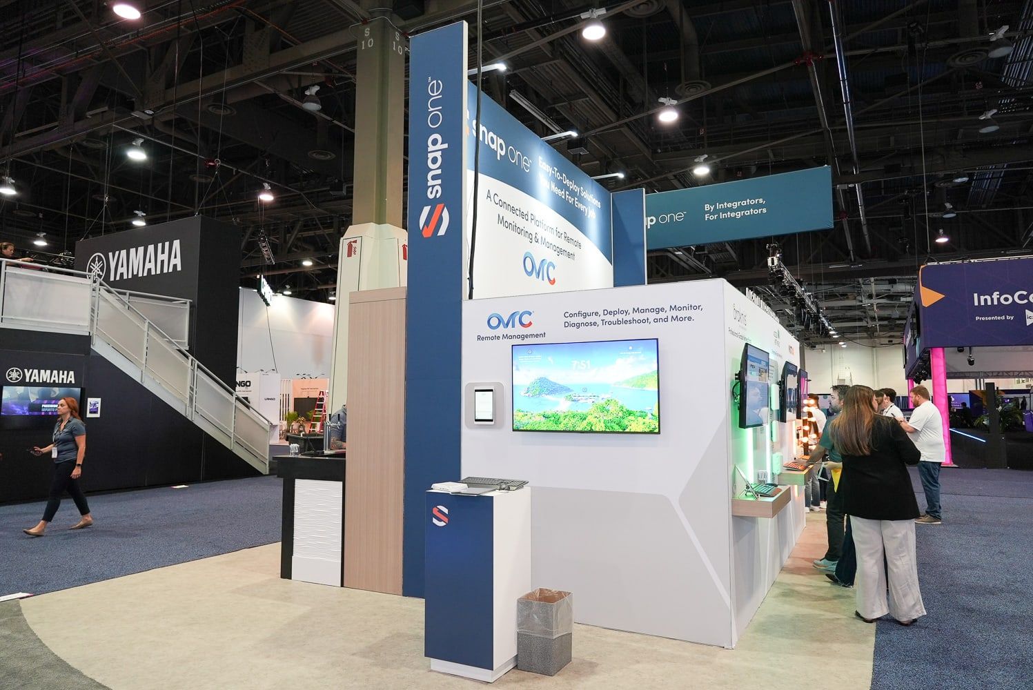 OvrC tower and booth aisle