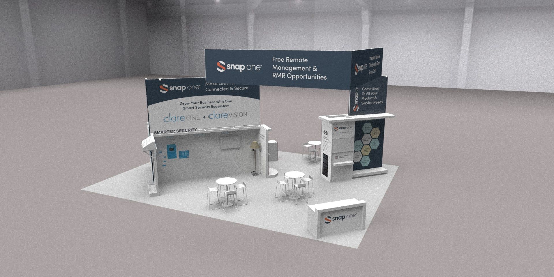 3D rendering of the ISC West 2024 booth layout from above