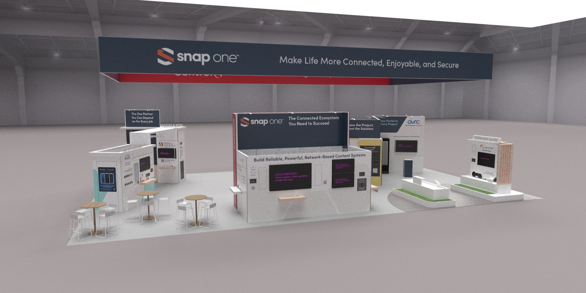 3D rendering of the ISE 2024 booth layout (2 of 3)