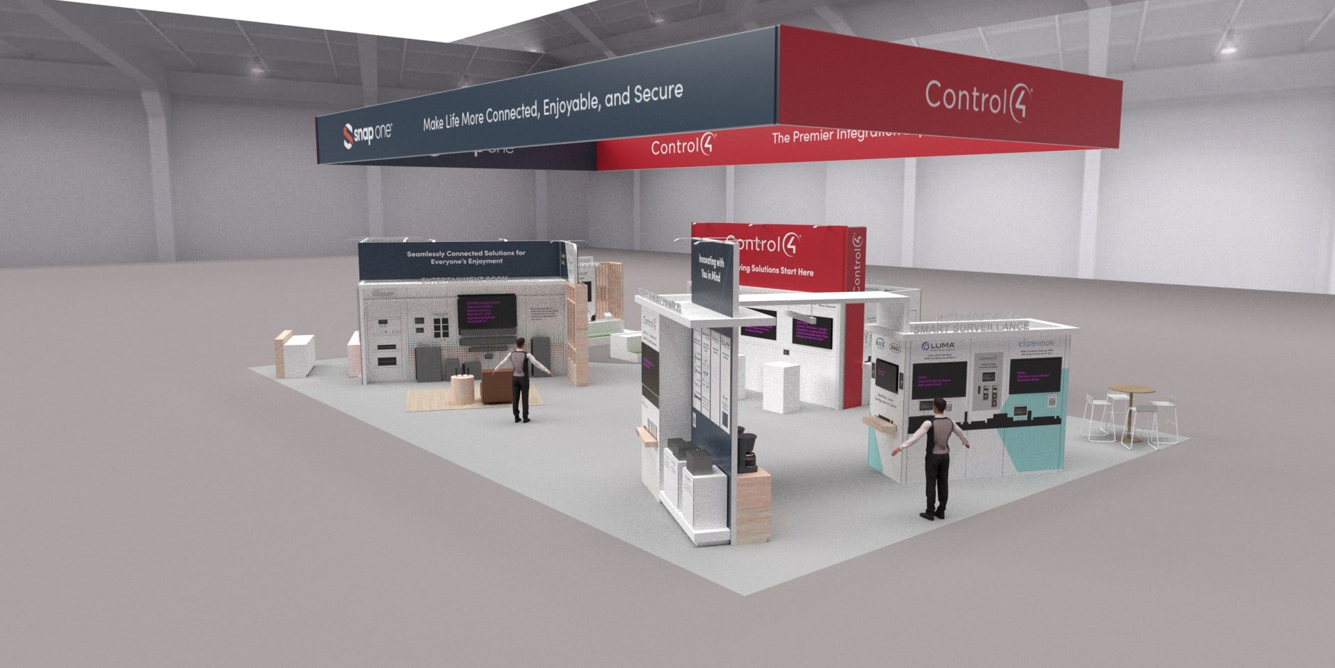 3D rendering of the ISE 2024 booth layout (3 of 3)
