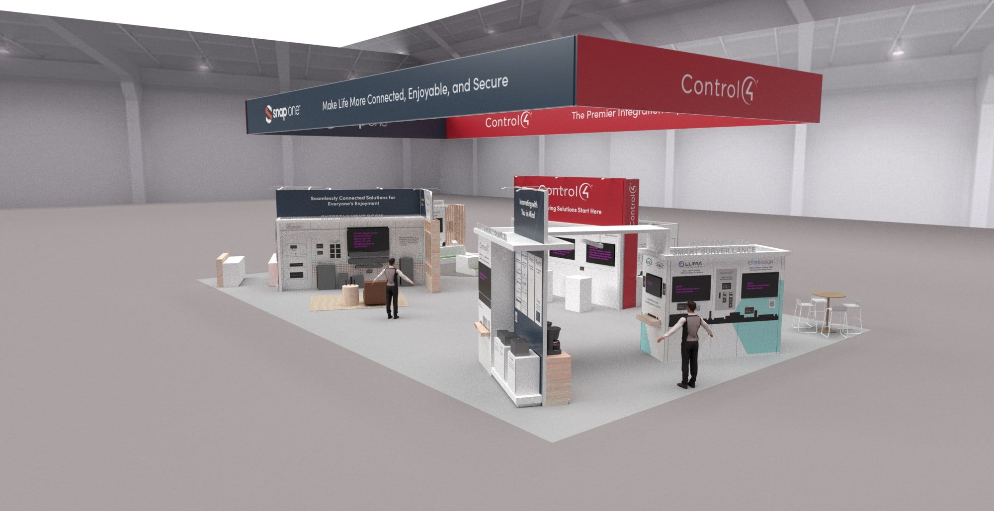 3D rendering of the ISE 2024 booth from a different angle (1 of 6)