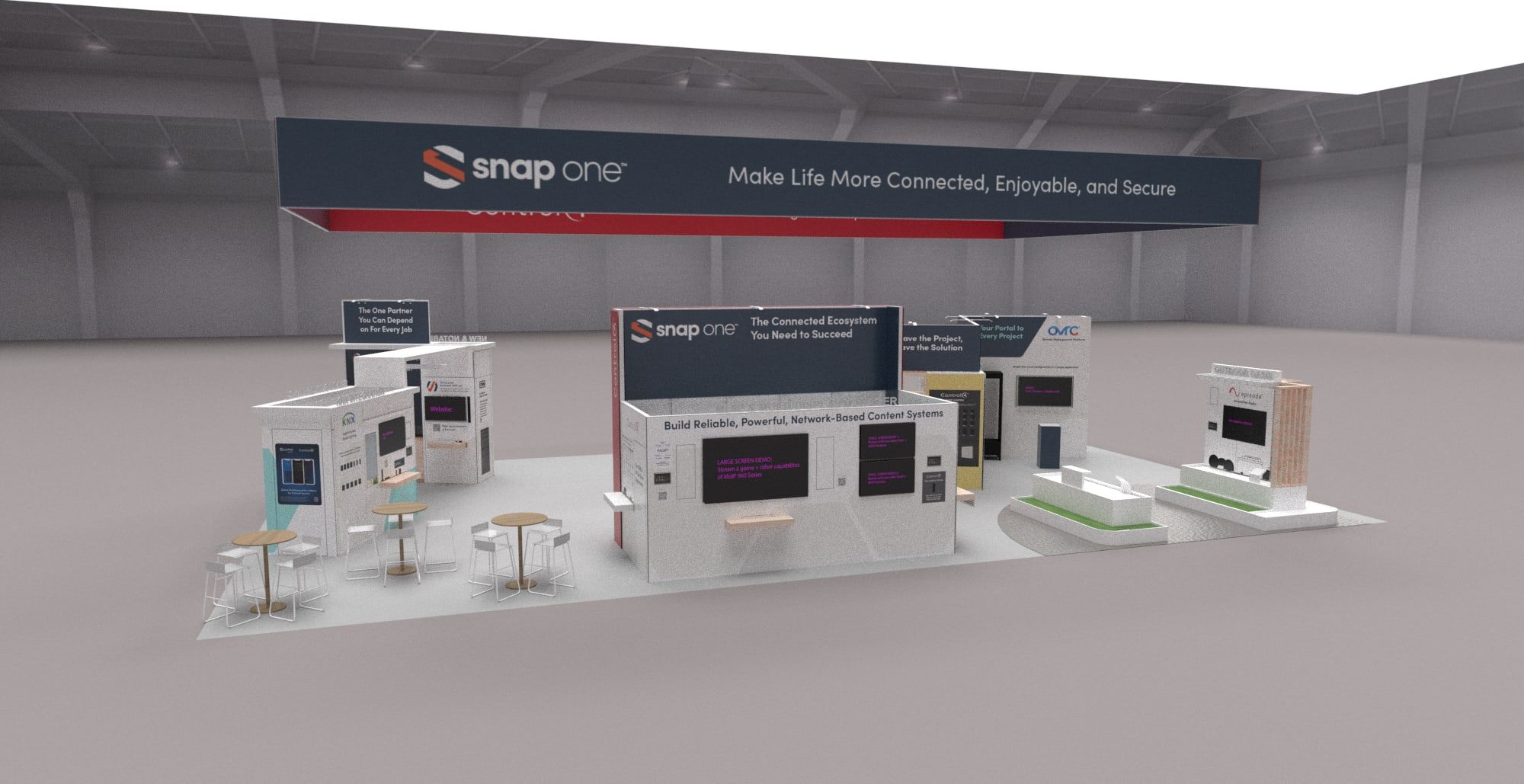 3D rendering of the ISE 2024 booth from a different angle (3 of 6)