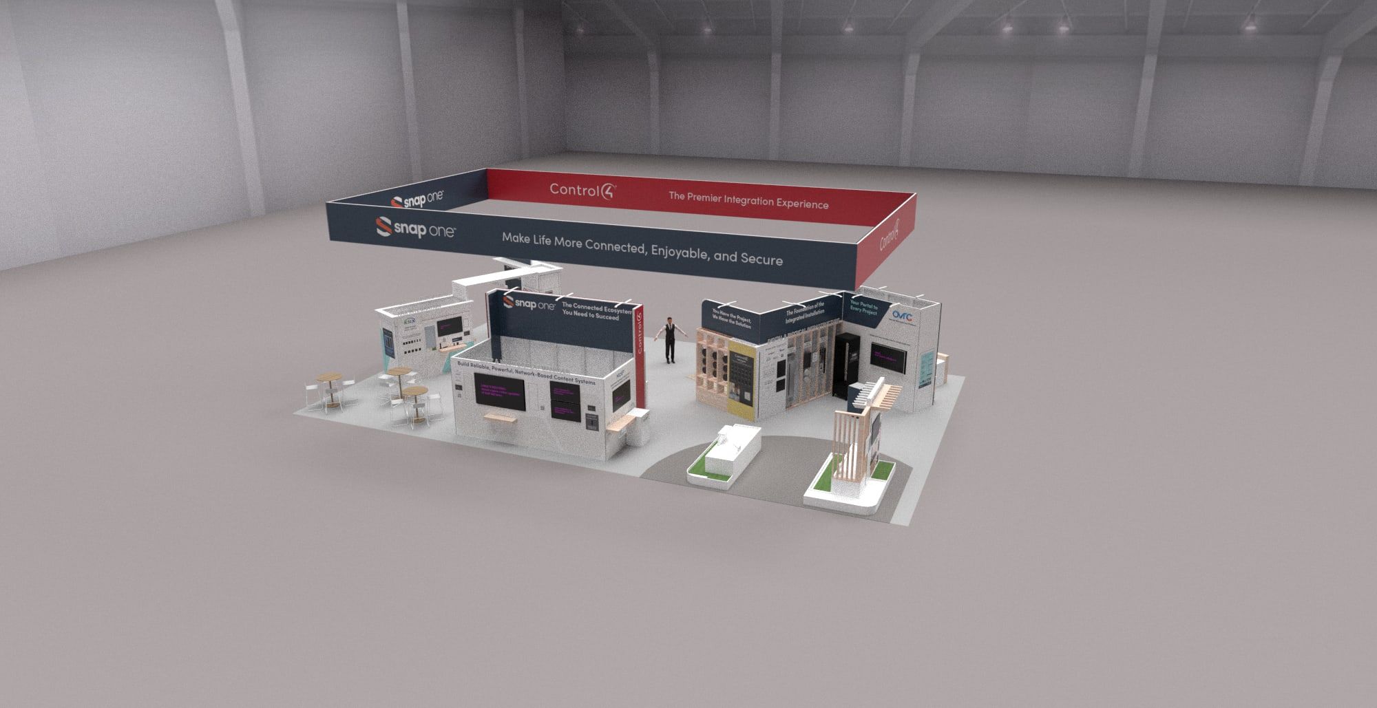 3D rendering of the ISE 2024 booth from a different angle (4 of 6)