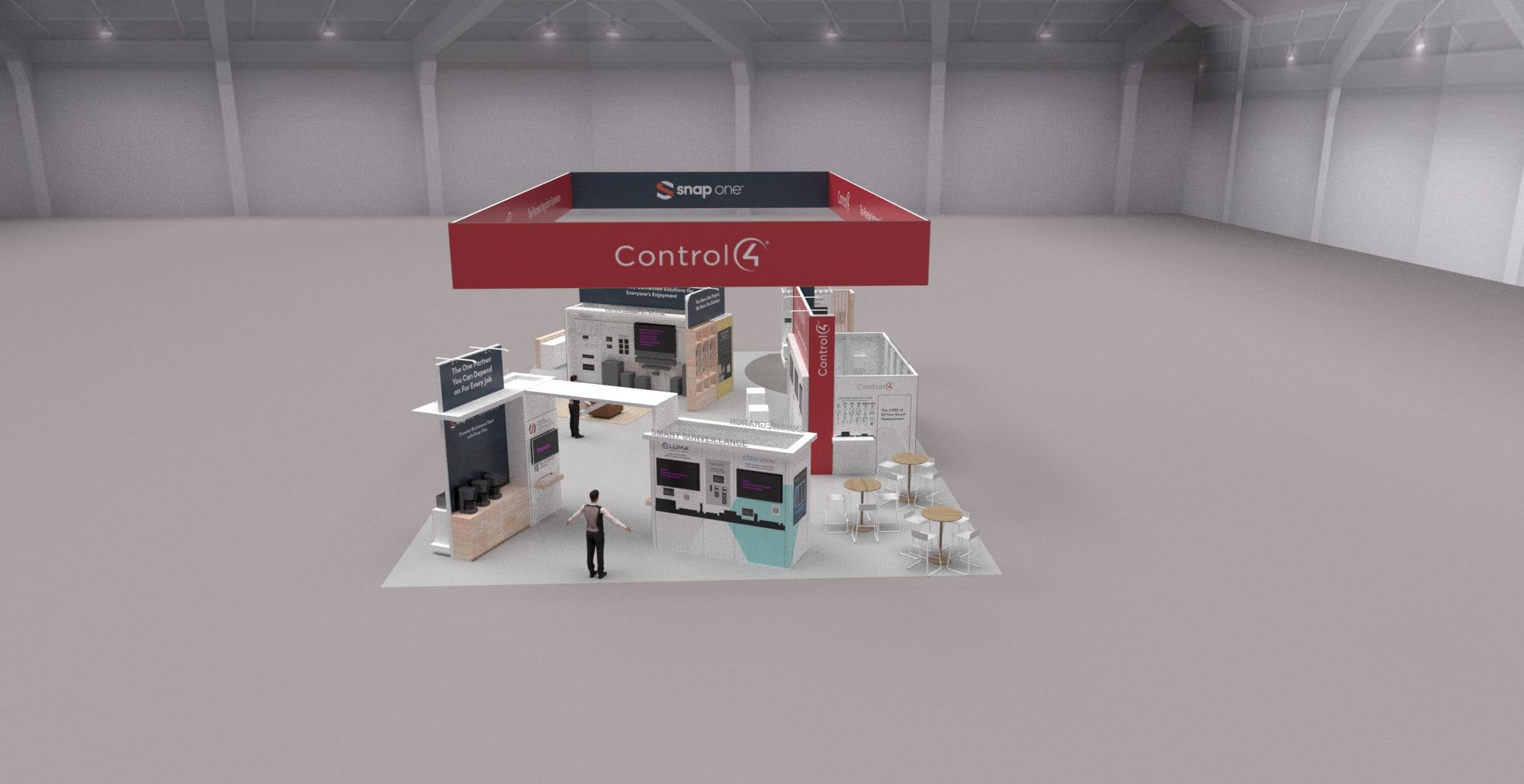 3D rendering of the ISE 2024 booth from a different angle (5 of 6)