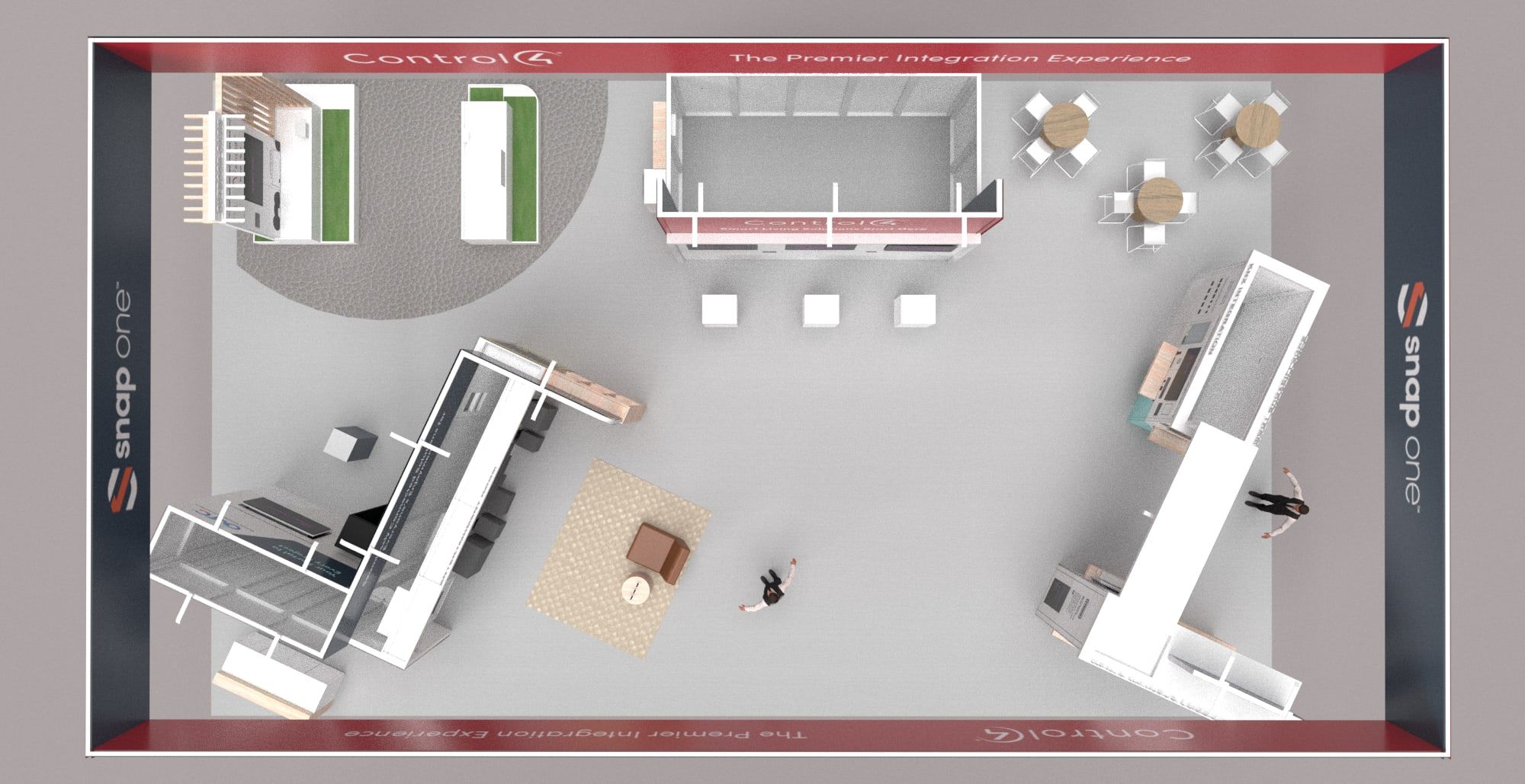 Top-down floor plan of the ISE 2024 booth