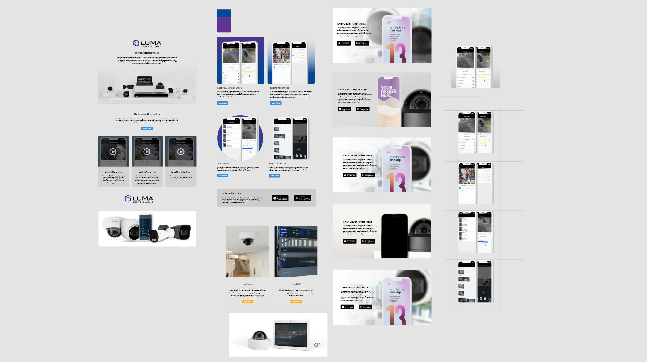 Second high-fidelity design exploration board with desktop and mobile layouts