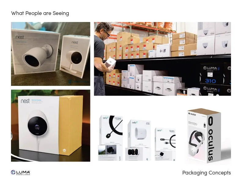 Presentation slide: competitor packaging seen in stores