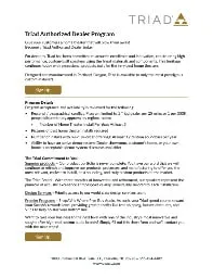 Triad authorized dealer program letter
