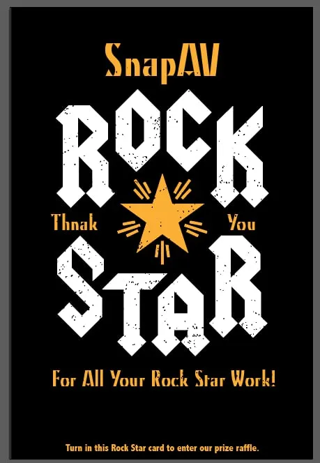 SnapAV "Rock Star — Thank You" card design