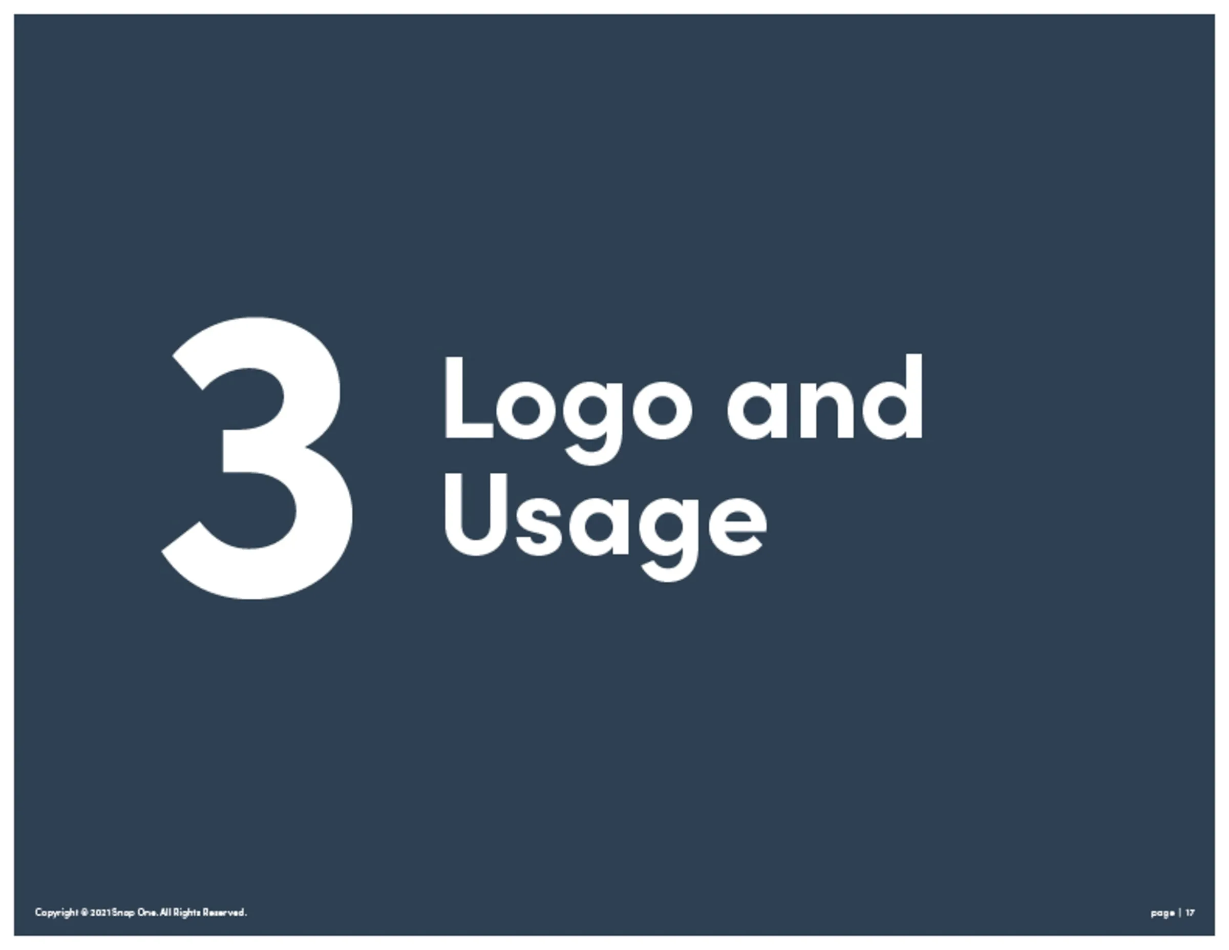 Brand book section divider: 3, Logo and Usage