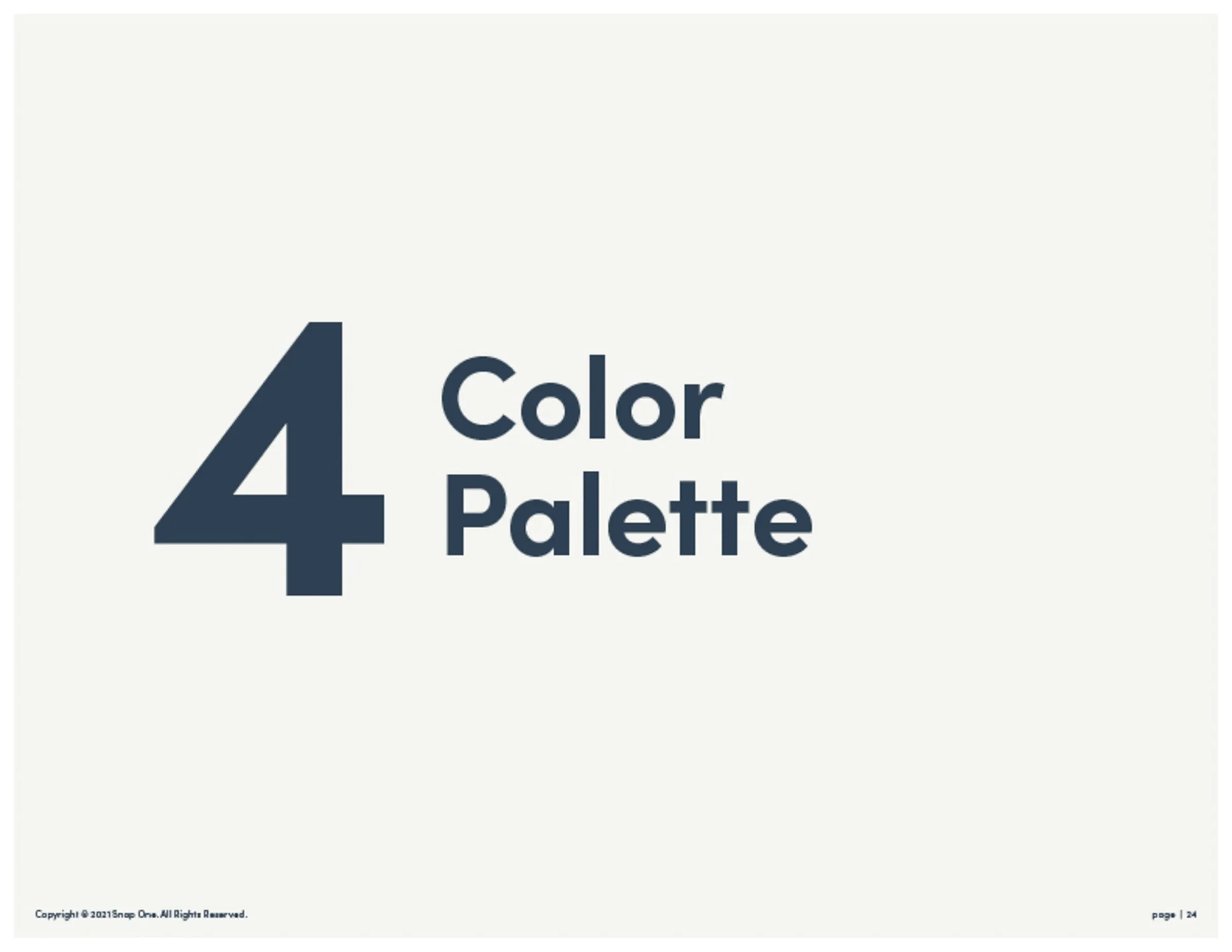 Brand book section divider: 4, Color Palette