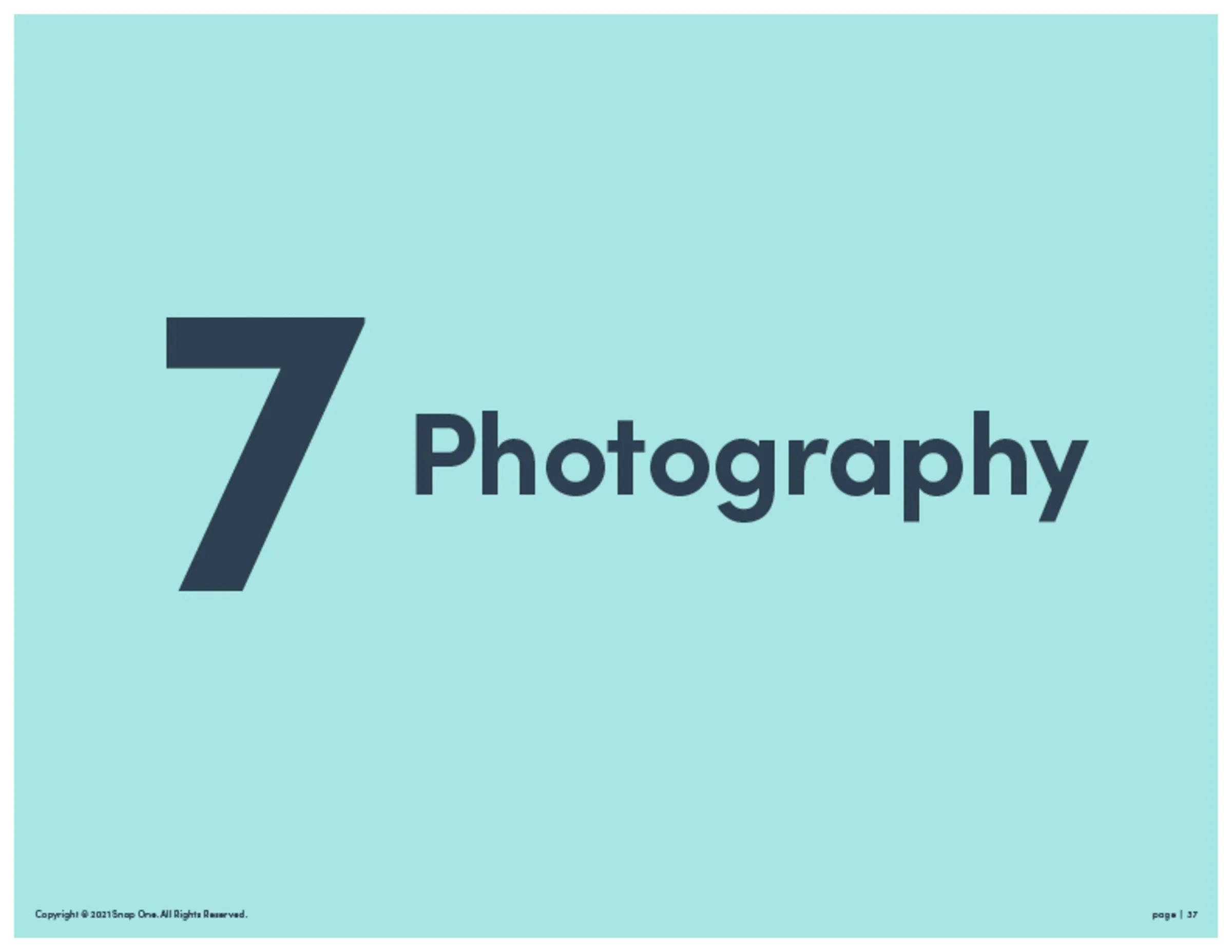 Brand book section divider: 7, Photography