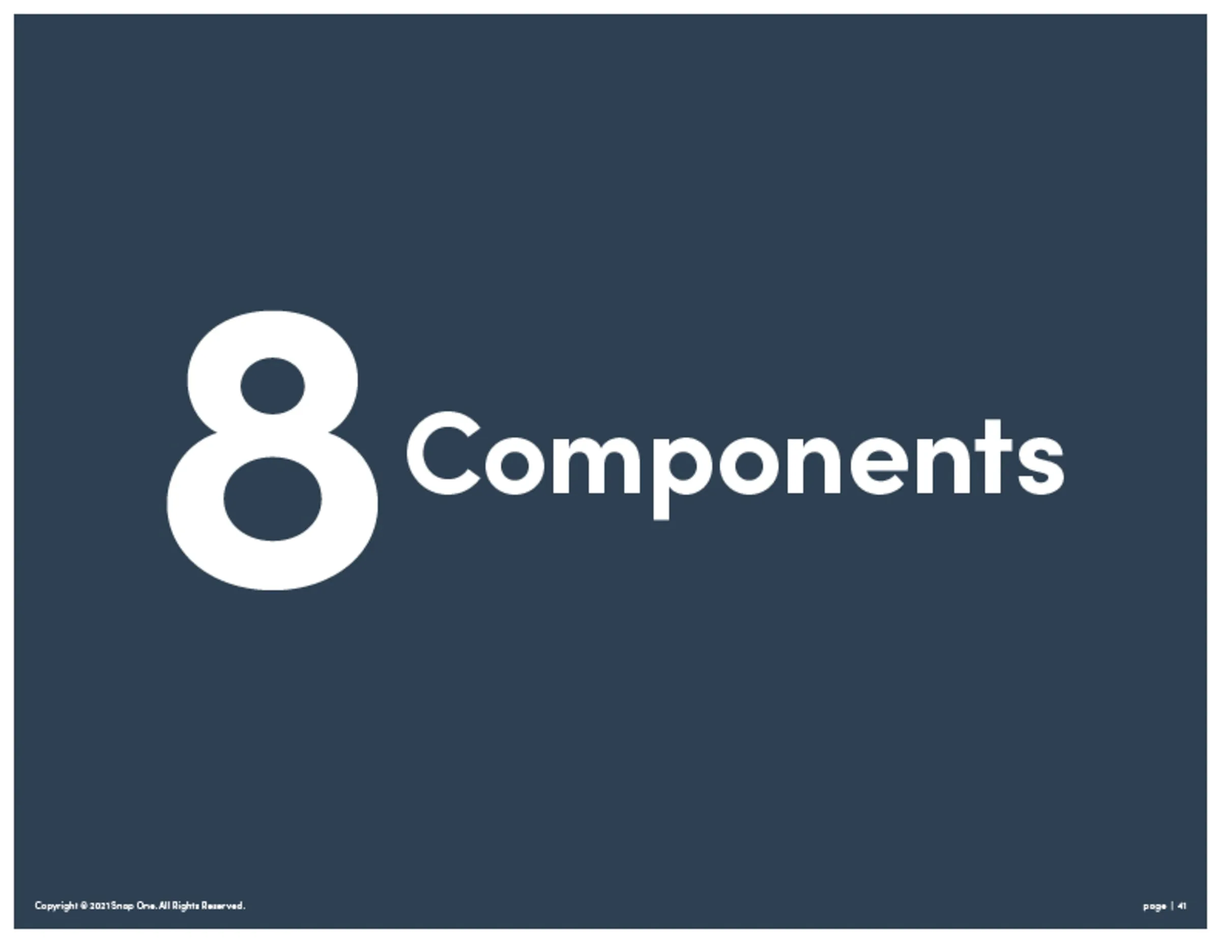 Brand book section divider: 8, Components