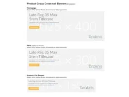 Banner specifications for product group cross-sell banners