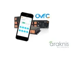 OvrC and Araknis graphic with a phone and router