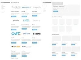 Brand page wireframe with brand logos