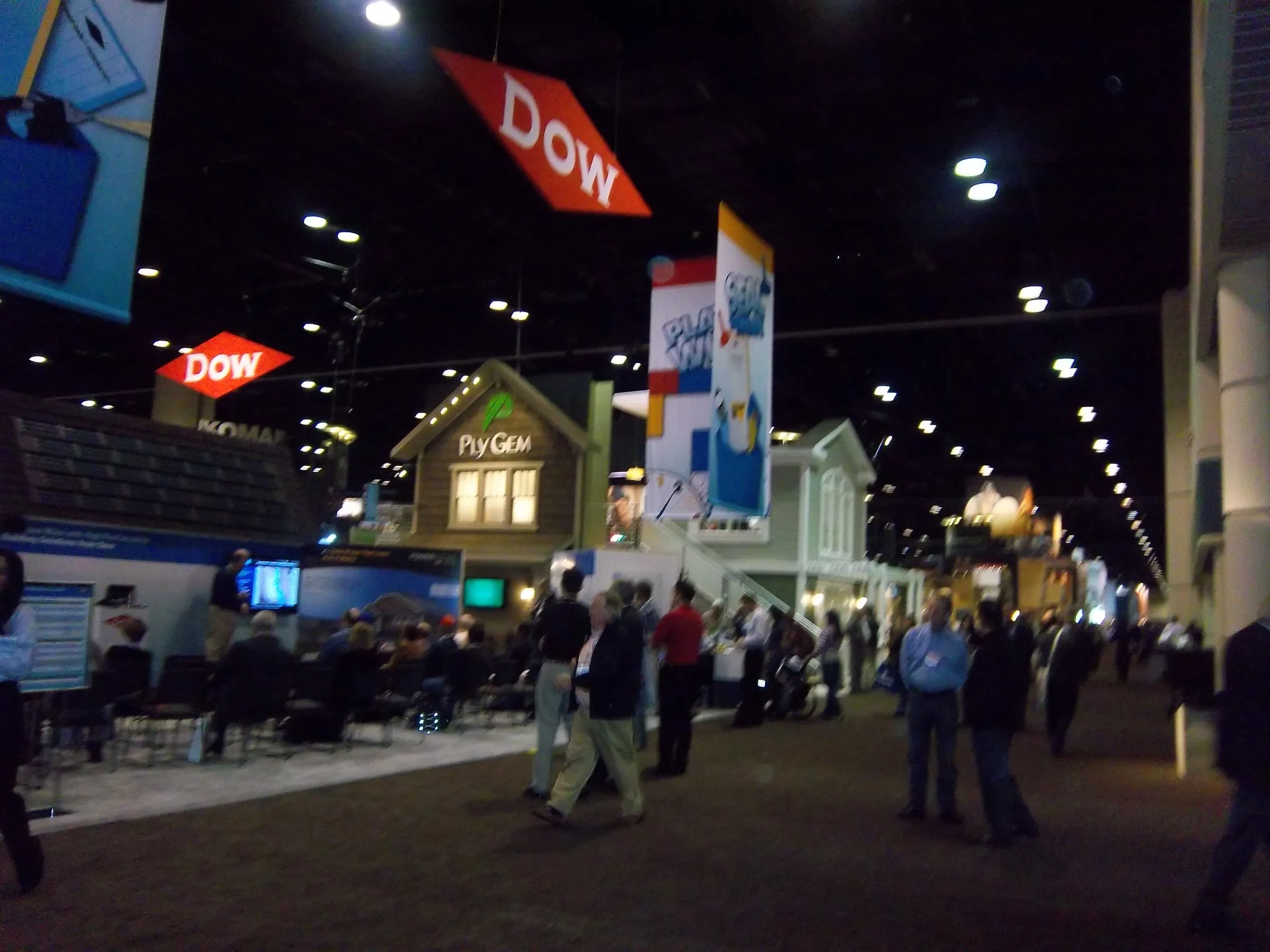 Show floor aisle with neighboring booths