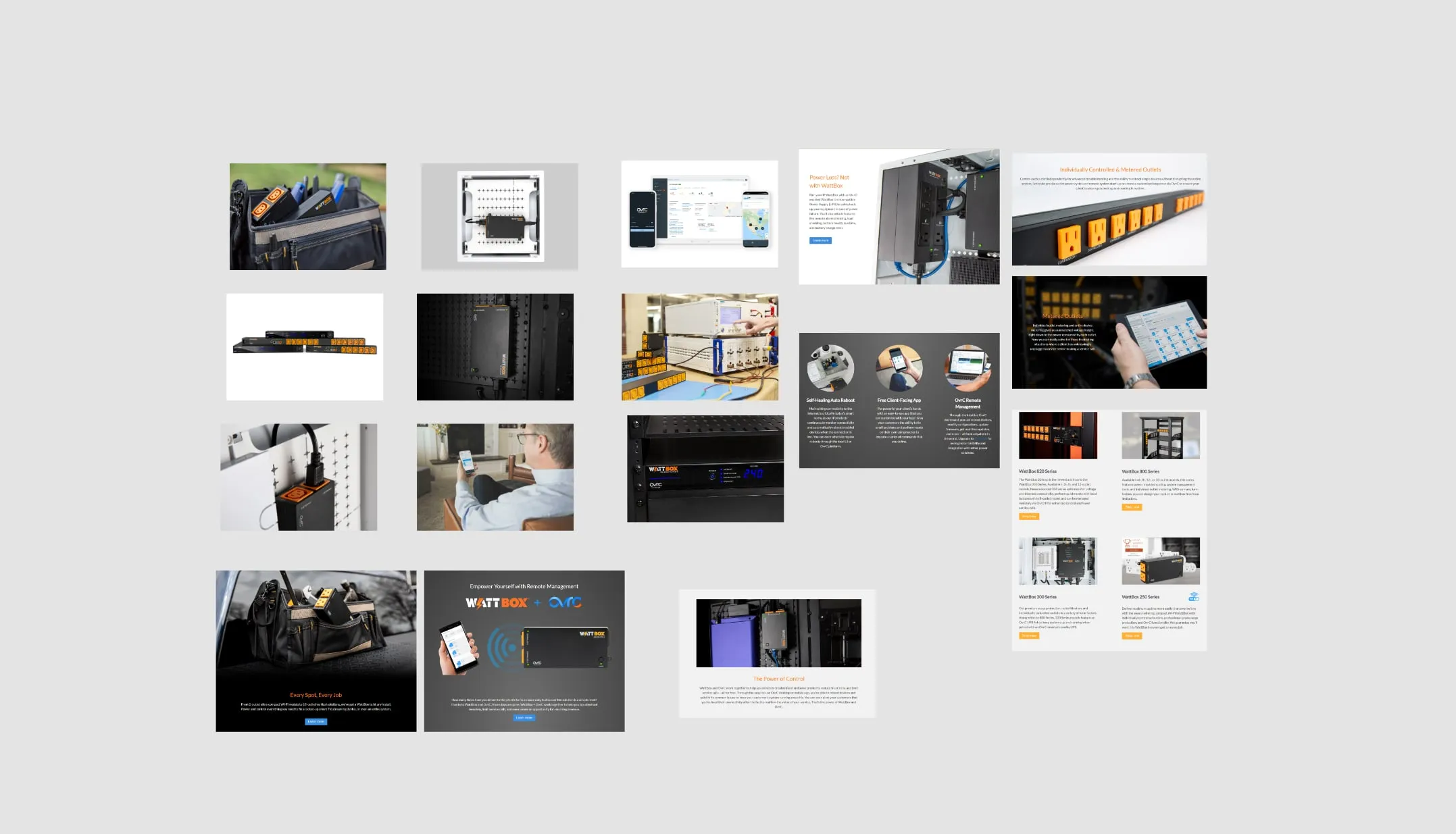 Mood board of WattBox design explorations